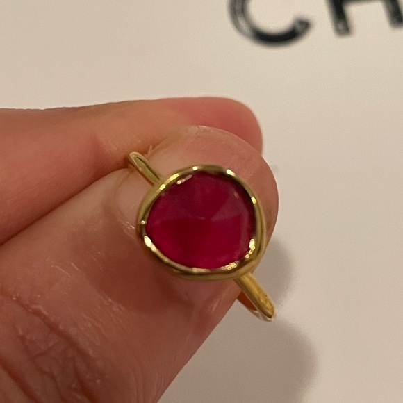 Monica Vinader 18k Gold Vermeil Sterling Silver Pink Stone - Picture 3 of 12